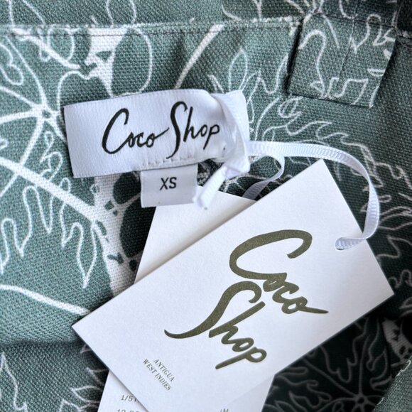 Coco Shop Long Slip Dress in Green Botanical Motif - Picture 8 of 8